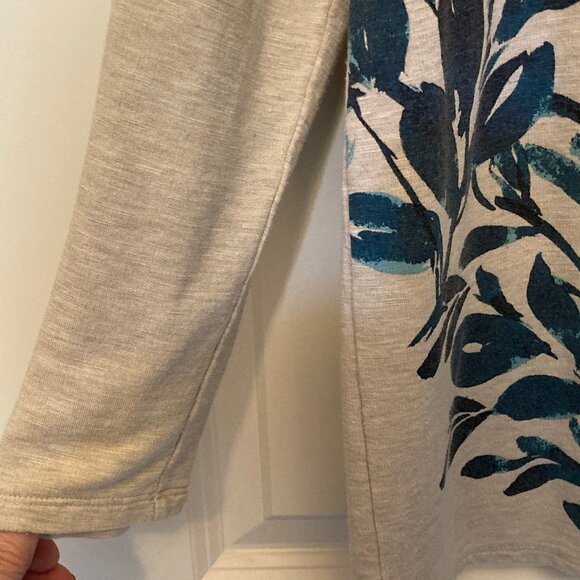 Lovely J.Jill Pure Jill Teal Blue Tan Tunic Boatneck Large - Picture 5 of 10